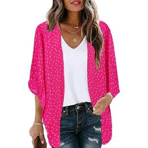 NEW! Women's ONE SIZE Beach Kimono Cover up Open Front Cardigan Top SIZE O/S